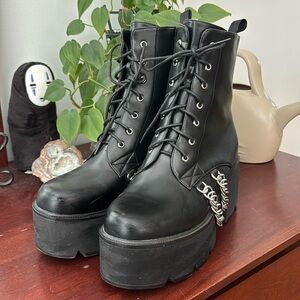 platform boots with chains